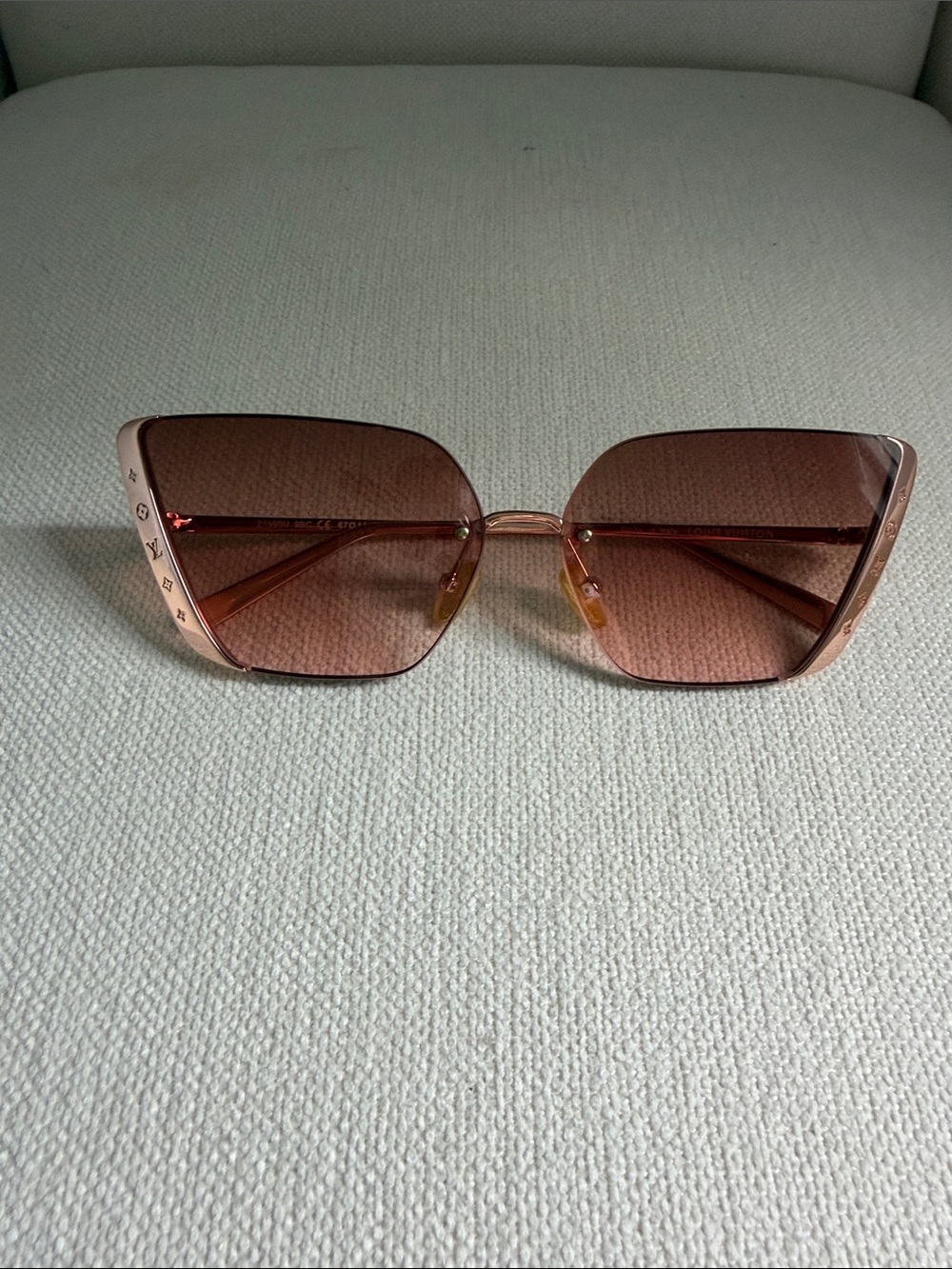Louis Vuitton Pink Rose Gold Oversized Cat-eye Sunglasses